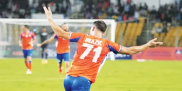 അല്‍ സീബിനെതിരെ ഗോള്‍ നേടിയ എഫ് സി ഗോവ താരം ഡ്രാസിച്ചിന്റെ ആഹ്ലാദം