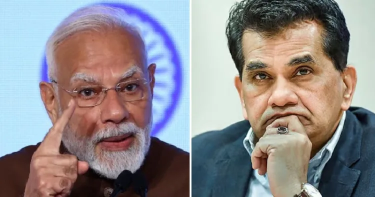 നീതി ആയോഗ് മുന്‍ സിഇഒ അമിതാഭ് കാന്ത് (വലത്ത്)