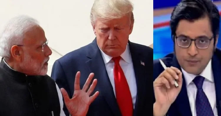 റിപ്പബ്ലിക് ടിവി എഡിറ്റര്‍ അര്‍ണബ് ഗോസ്വാമി (വലത്ത്)