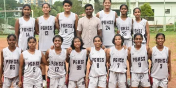 ലൂര്‍ദിയന്‍ ബാസ്‌കറ്റ്‌ബോള്‍ പെണ്‍ വിഭാഗം ജേതാക്കളായ പ്രൊവിഡന്‍സ് സ്‌കൂള്‍ ടീം