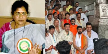 പ്രത്യേക അന്വേഷണസംഘത്തിന്‍റെ ധര്‍മ്മസ്ഥലയെക്കുറിച്ചുള്ള അന്വേഷണറിപ്പോര്‍ട്ട് പുറത്തുവിടാന്‍ ആവശ്യപ്പെട്ട് ബിജെപി വനിതാ എംഎല്‍എ ശശികല ജോല്ലെ (ഇടത്ത്) കര്‍ണ്ണാടക ബിജെപി പ്രസിഡന്‍റ് വിജയേന്ദ്രയുടെ നേതൃത്വത്തില്‍ ബിജെപി എംഎല്‍എമാര്‍ ധര്‍മ്മസ്ഥല സന്ദര്‍ശിക്കുന്നു (വലത്ത്)