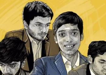 ഇടത്ത് നിന്നും വലത്തോട്ട് - ഗുകേഷ്, നിഹാല്‍ സരിന്‍, പ്രജ്ഞാനന്ദ, അര്‍ജുന്‍ എരിഗെയ്സി എന്നിവര്‍