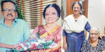 ഡോ. ജയലക്ഷ്മി ഭര്‍ത്താവ് ഡോ. ഹരിഹരനൊപ്പം, അമ്മ കമലാംബാളിനൊപ്പം