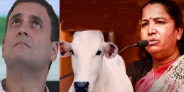 ഗുജറാത്തില്‍ നിന്നുള്ള കോണ്‍ഗ്രസിന്‍റെ ഏക എംപി ജെനിബെന്‍ താക്കൂര്‍ (വലത്ത്)