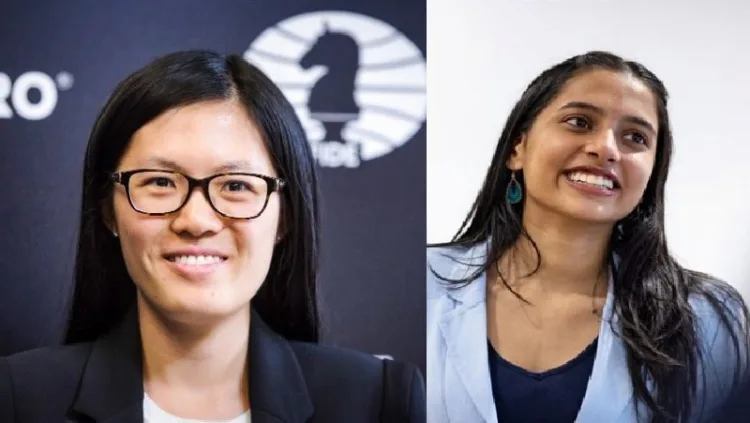 ചൈനയുടെ വൂ യിഫാന്‍ (ഇടത്ത്) ദിവ്യ ദേശ്മുഖ് (വലത്ത്)