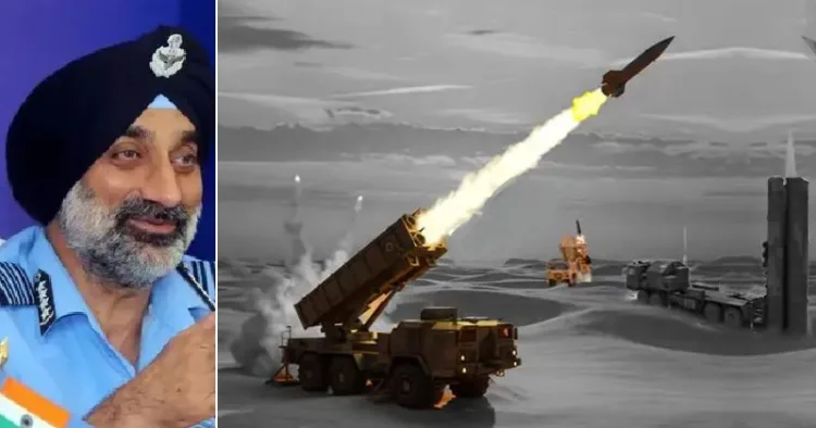 എയര്‍ ചീഫ് മാര്‍ഷല്‍ അമര്‍പ്രീത് സിങ്ങ് (ഇടത്ത്) ഓപ്പറേഷന്‍ സിന്ദൂറില്‍ ഇന്ത്യയുടെ എസ് 400ല്‍ നിന്നും മിസൈല്‍ തൊടുക്കുന്നു (വലത്ത്)