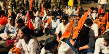 ബാലസോറിലെ വിദ്യാർത്ഥിനിയുടെ മരണത്തിന് കാരണക്കാരായ യഥാർത്ഥ പ്രതികളെ അറസ്റ്റ് ചെയ്യണമെന്നും നിരപരാധികളായ എബിവിപി പ്രവർത്തകരെ വിട്ടയക്കണമെന്നും ആവശ്യപ്പെട്ട് ദൽഹിയിൽ എബിവിപി നടത്തിയ പ്രതിഷേധം