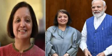 മാലിനി പാര്‍ത്ഥസാരഥിയും മോദിയും (വലത്ത്) മാലിനി പാര്‍ത്ഥസാരഥി (ഇടത്ത്)