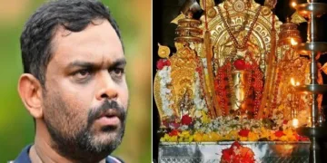 ലോറി ഉടമ മനാഫ് (ഇടത്ത്) ധര്‍മ്മസ്ഥല ക്ഷേത്രത്തിലെ മഞ്ജുനാഥസ്വാമി (വലത്ത്)