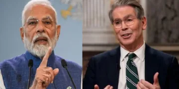 അമേരിക്കന്‍ ട്രഷറി സെക്രട്ടറി സ്കോട്ട് ബെസെന്‍റ്. (വലത്ത്)