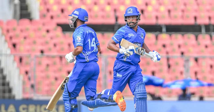 സഞ്ജു സാംസണും സാലി സാംസണും റണ്ണിനായുള്ള ശ്രമത്തില്‍