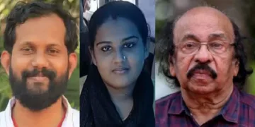 ഷിജുഖാന്‍ (ഇടത്ത്) അനുപമ (നടുവില്‍) സച്ചിദാനന്ദന്‍ (വലത്ത്)