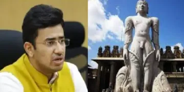 തേജസ്വി സൂര്യ എംപി (ഇടത്ത്)