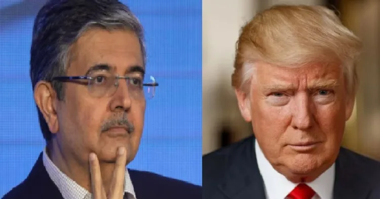 ഉദയ് കൊടക് (ഇടത്ത്) ട്രംപ് (വലത്ത്)