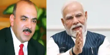 അനസ് അല്‍ഹാജി (ഇടത്ത്) മോദി (വലത്ത്)