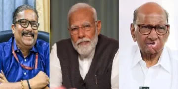 ബി. അശോക് (ഇടത്ത്) മോദി (നടുവില്‍) ശരത് പവാര്‍ (വലത്ത്)