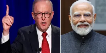 ആസ്ത്രേല്യന്‍ പ്രധാനമന്ത്രി ആന്‍റണി ആല്‍ബനീസ് (ഇടത്ത്)