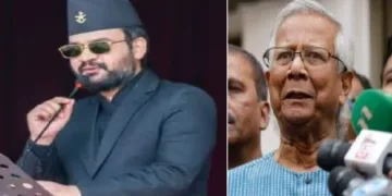 നേപ്പാളില്‍ അമേരിക്കന്‍ ശക്തികള്‍ പ്രധാനമന്ത്രിയാക്കണമെന്ന് വാദിക്കുന്ന റാപ്പര്‍ ബാലേന്ദ്ര ഷാ എന്ന് ബാലെന്‍ (ഇടത്ത്) ബംഗ്ലാദേശില്‍ ഇലക്ഷന്‍ ഇല്ലാതെ അട്ടിമറിയിലൂടെ അധികാരത്തിലെത്തിയ മുഹമ്മദ് യൂനസ് (വലത്ത്)