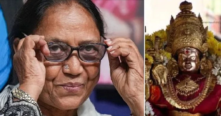 ഭാനു മുഷ്താഖ് (ഇടത്ത്) ചാമുണ്ഡീ ദേവി (വലത്ത്)