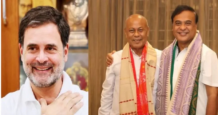 അസം മുഖ്യമന്ത്രി ഹിമന്ത ബിശ്വ ശര്‍മ്മ ബിപിഎഫ് നേതാവ് ഹഗ്രാമ മോഹിലാരിയ്ക്കൊപ്പം (വലത്ത്)