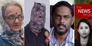 വ്യാജകഥ പറഞ്ഞ സുജാത് ഭട്ട്, നുണക്കഥ പരത്തിയ ശുചീകരണത്തൊഴിലാളിയായ മുഖംമൂടി മനുഷ്യന്‍, തുടക്കം മുതലേ യൂട്യൂബര്‍മാര്‍ ധര്‍മ്മസ്ഥലയെക്കുറിച്ച് പറഞ്ഞ കൂട്ടക്കൊലപാതകക്കഥകള്‍ പത്ത് മടങ്ങ് പരിത്തിയ ലോറി ഉടമ മനാഫ്, ശുചീകരണത്തൊഴിലാളി പറഞ്ഞ നുണക്കഥകള്‍ അതേ പടി വള്ളിപുള്ളിവിടാതെ പ്രസിദ്ധീകരിച്ച മാധ്യമധര്‍മ്മം പുലര്‍ത്താത്ത ന്യൂസ് മിനിറ്റ് വാര്‍ത്താ വെബ്സൈറ്റ് (ഇടത്ത് നിന്നും വലത്തോട്ട്)