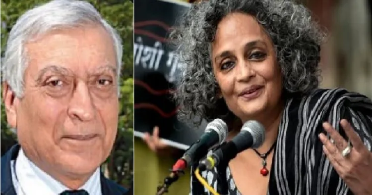 മുന്‍ ഇന്ത്യന്‍ വിദേശകാര്യ സെക്രട്ടറി കന്‍വാല്‍ സിബല്‍(ഇടത്ത്) എഴുത്തുകാരി അരുന്ധതീ റോയി (വലത്ത്)