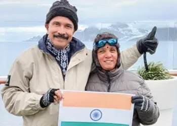 രാമകൃഷ്ണ കിണിയും റാണിയും അന്റാര്‍ട്ടിക്ക യാത്രയ്ക്കിടെ