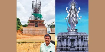 1. കൊല്ലമ്പുഴയില്‍ നിര്‍മാണം പുരോഗമിക്കുന്ന മഹാവിഷ്ണുവിന്റെ ചാതുര്‍ബാഹു പ്രതിമ. സമീപം ക്ഷേത്ര ട്രസ്റ്റ് പ്രസിഡന്റ് തച്ചോട് സുധീര്‍.
2. പ്രതിമയുടെ രൂപരേഖ