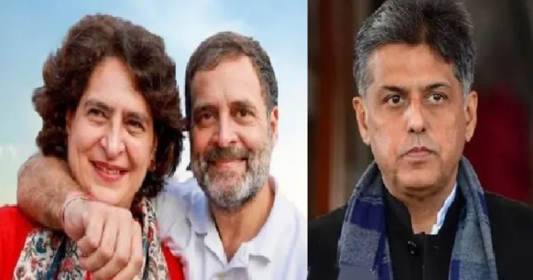 കോണ്‍ഗ്രസ് നേതാവ് മനീഷ് തിവാരി (വലത്ത്)