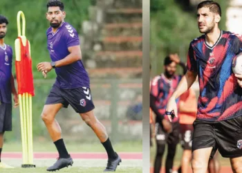 മലപ്പുറം എഫ്‌സി താരങ്ങള്‍ പരിശീലനത്തില്‍, മലപ്പുറം കോച്ച് മിഗ്വേല്‍ ടൊറൈറ