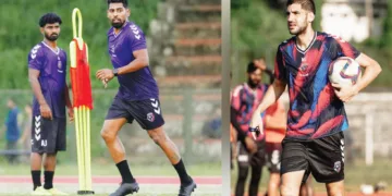 മലപ്പുറം എഫ്‌സി താരങ്ങള്‍ പരിശീലനത്തില്‍, മലപ്പുറം കോച്ച് മിഗ്വേല്‍ ടൊറൈറ