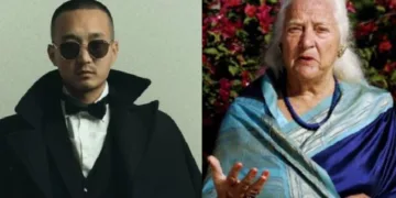 നരംഗ് എന്ന നേപ്പാളിലെ ഹമി നേപ്പാള്‍ എന്ന എന്‍ജിഒ സംഘടനയുടെ നേതാവ് (ഇടത്ത്) ബാര്‍ബറ ആഡംസ് എന്ന ഒരു നേപ്പാള്‍ രാജകുമാരനെ പ്രേമിച്ച് വിവാഹം കഴിച്ച മദാമ്മ (വലത്ത്)