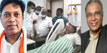 ശശികാന്ത് സെന്തില്‍ (ഇടത്ത്) ശശികാന്ത് സെന്തില്‍ ആശുപത്രിയില്‍ കിടക്കുന്നു (നടുവില്‍) ശ്രീ അയ്യര്‍ (വലത്ത്)