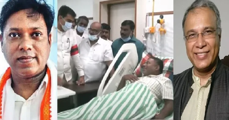 ശശികാന്ത് സെന്തില്‍ (ഇടത്ത്) ശശികാന്ത് സെന്തില്‍ ആശുപത്രിയില്‍ കിടക്കുന്നു (നടുവില്‍) ശ്രീ അയ്യര്‍ (വലത്ത്)