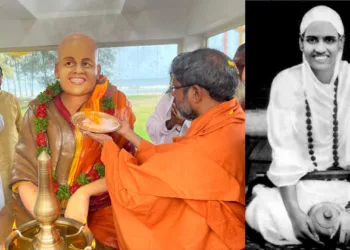 തൃപ്രയാര്‍ ശിവയോഗിനി അമ്മയുടെ പൂര്‍ണകായ പ്രതിമയുടെ അനാച്ഛാദനവും തൃപ്പടി സമര്‍പ്പണവും ഇന്നലെ നടന്നപ്പോള്‍