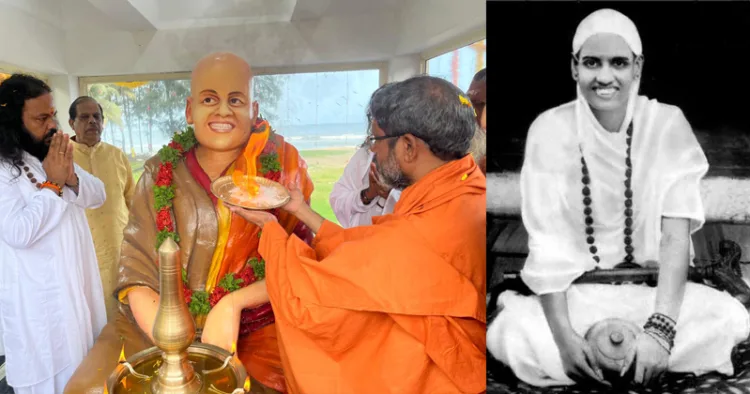 തൃപ്രയാര്‍ ശിവയോഗിനി അമ്മയുടെ പൂര്‍ണകായ പ്രതിമയുടെ അനാച്ഛാദനവും തൃപ്പടി സമര്‍പ്പണവും ഇന്നലെ നടന്നപ്പോള്‍