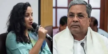 സുരഭി ഹോഡിഗരെ (ഇടത്ത്) സിദ്ധരാമയ്യ (വലത്ത്)