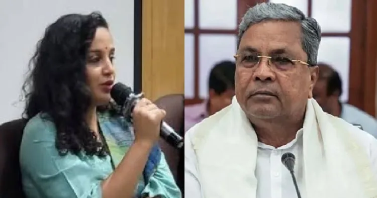 സുരഭി ഹോഡിഗരെ (ഇടത്ത്) സിദ്ധരാമയ്യ (വലത്ത്)