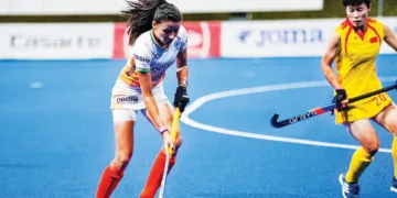 വനിതാ ഏഷ്യാകപ്പ് ഹോക്കി സൂപ്പര്‍ ഫോറില്‍ ഭാരതവും ചൈനയും തമ്മില്‍ നടന്ന പോരാട്ടത്തില്‍ നിന്ന്‌