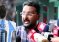 റിപ്പോര്‍ട്ടര്‍ ചാനല്‍ എംഡിയും മെസ്സിയെ കൊണ്ടുവരുന്നതിന്‍റെ മുഖ്യചുമതലക്കാരനുമായ ആന്‍റോ അഗസ്റ്റിന്‍ (വലത്ത്)