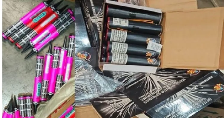 അനധികൃതമായി ഭാരതത്തിലേക്ക് കടത്താന്‍ ശ്രമിച്ച ചൈനീസ് നിർമിത കരിമരുന്നുകളും പടക്കങ്ങളും