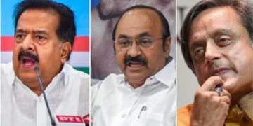 (From left) K.C. Venugopal, Ramesh Chennithala, V.D. Satheesan and Shashi Tharoor