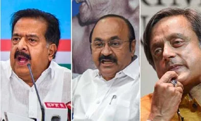 (From left) K.C. Venugopal, Ramesh Chennithala, V.D. Satheesan and Shashi Tharoor