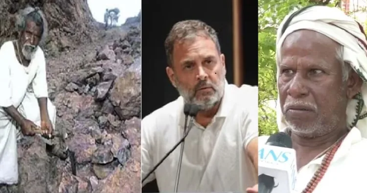 കൂറ്റന് മല ഒറ്റയ്ക്ക് വെട്ടിനിരത്തി റോഡ് പണിത ദാശരഥ് മാഞ്ചി (ഇടത്ത്) അദ്ദേഹത്തിന്റെ മകന് ഭാഗീരഥ് മാഞ്ചി (വലത്ത്)