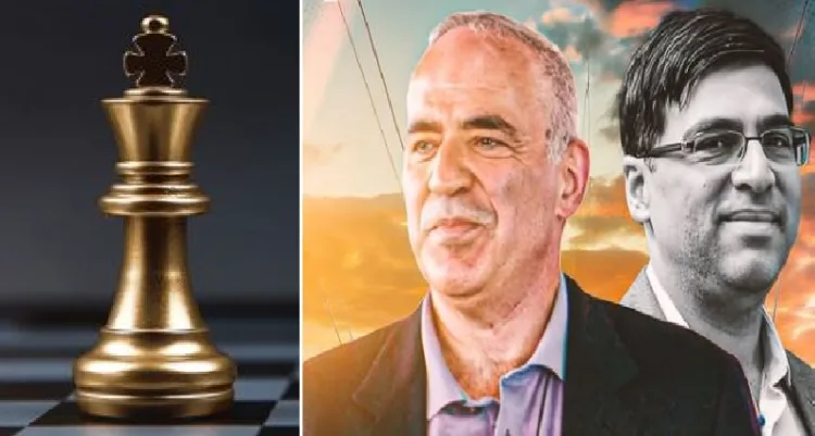 ഗാരി കാസ്പറോവ് (ഇടത്ത്) ആനന്ദ് (വലത്ത്)