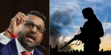 കാഷ് പട്ടേല്‍ (ഇടത്ത്)