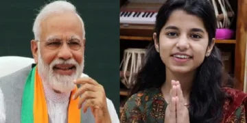 മൈഥിലി താക്കൂര്‍ (വലത്ത്)