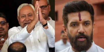 നിതീഷ് കുമാര്‍ (ഇടത്ത്) ചിരാഗ് പസ്വാന്‍ (വലത്ത്)