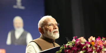 PM addressing the gathering at the special Krishi programme on the sidelines of the launch, inauguration, laying the foundation stone and dedicates various projects and schemes in Agriculture and Allied Sectors held at Indian Agricultural Research Institute, in New Delhi on October 11, 2025.