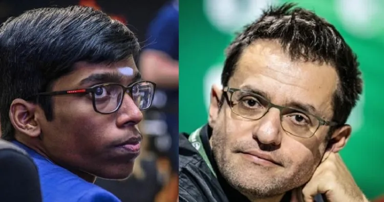 പ്രജ്ഞാനന്ദ (ഇടത്ത്) ലെവൊണ്‍ ആരോണിയന്‍ (വലത്ത്)